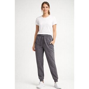 Cali Sport Jogger Pants Women Medium Gray Stretch Athletic Zip Pocket
